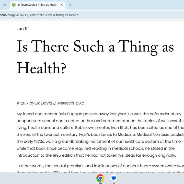 &quot;At various times, in various ways, and in response to various questions, Bob and Ivan are both on record saying essentially that there is no such thing as health. There is no Platonic ideal of health that we can all collectively aspire to, nor 