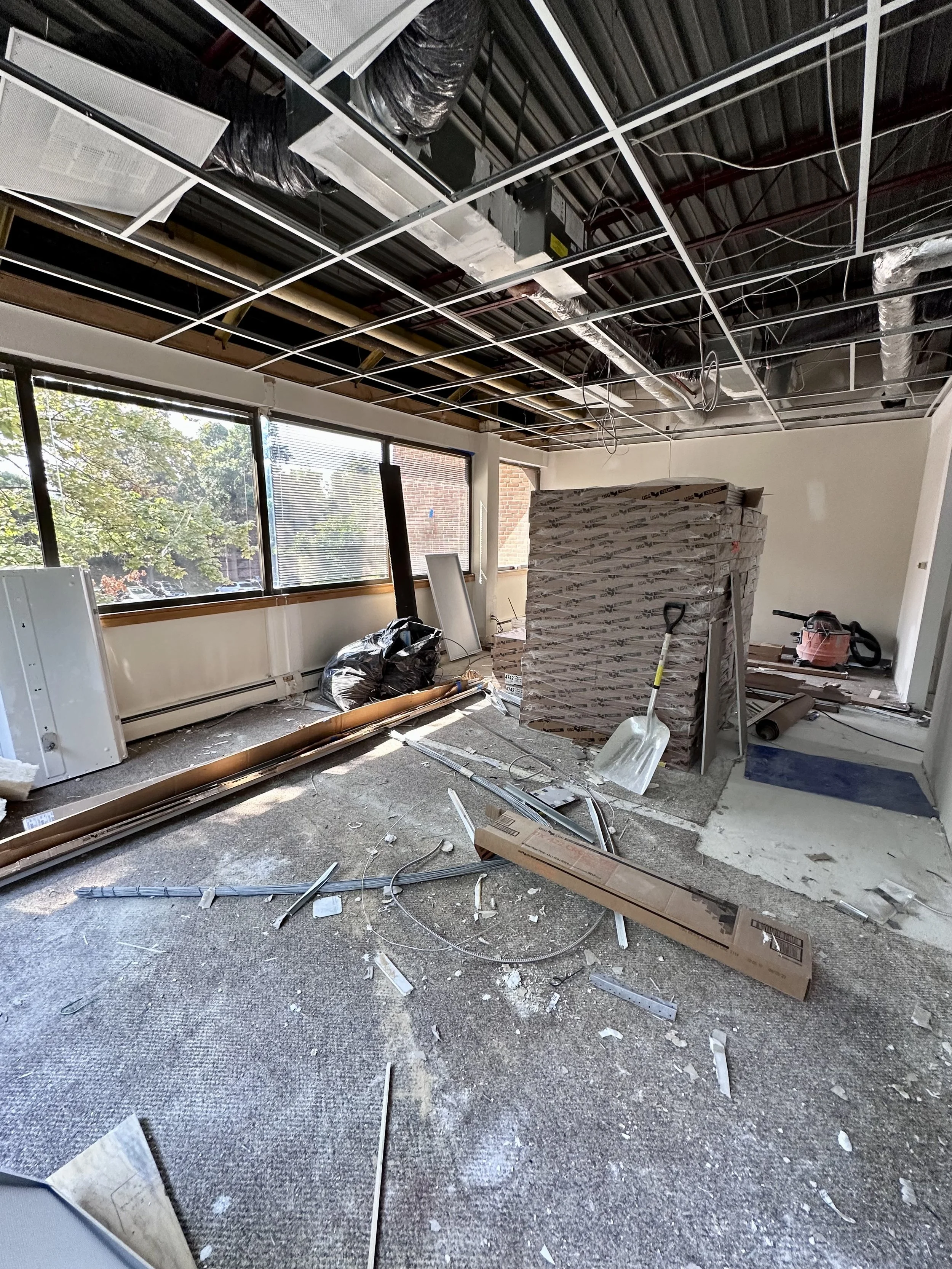 Photo of a room under construction.