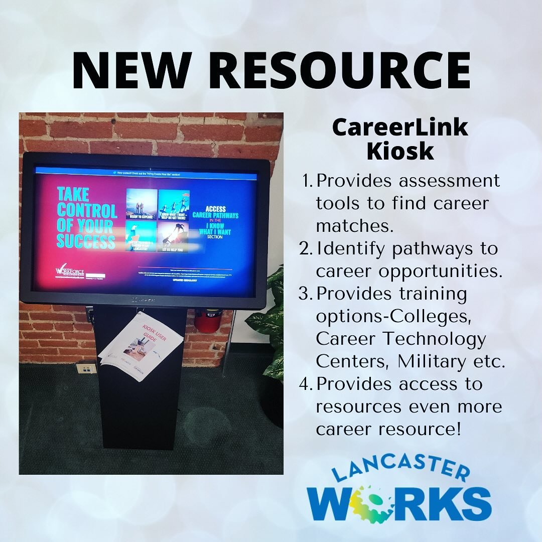 Stop by the Lancaster Works office today to get the career help you need with our new self service kiosk! From career matching to openings, we got you covered.