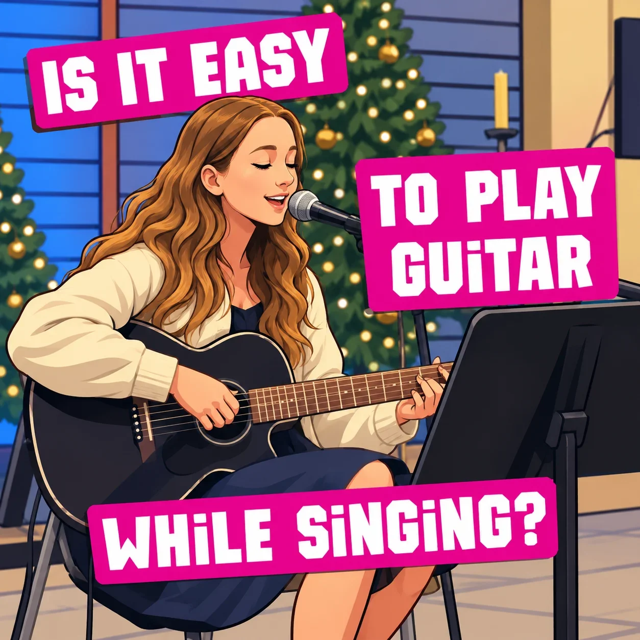 is it easy to play guitar while singing