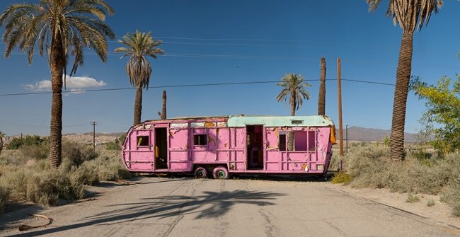 Pink Trailer; Salton Sea, California