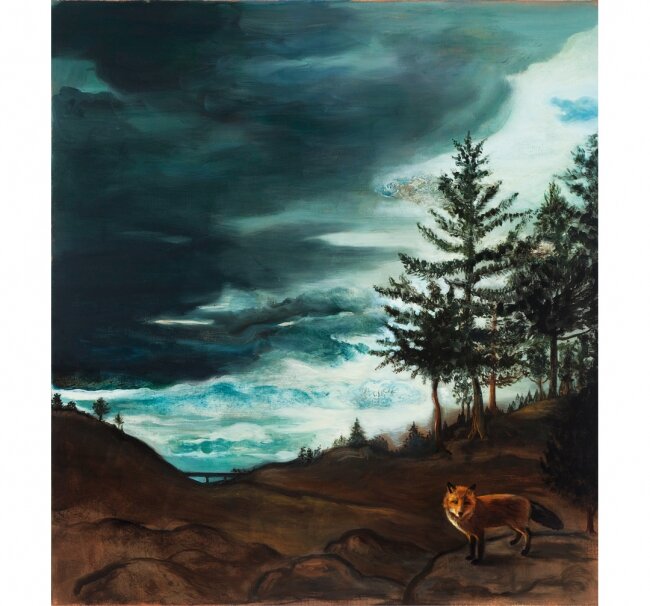 Storm Clouds with Fox