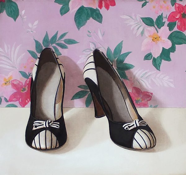 Holly Farrell, Pumps, Acrylic and oil on panel, 15 x 16