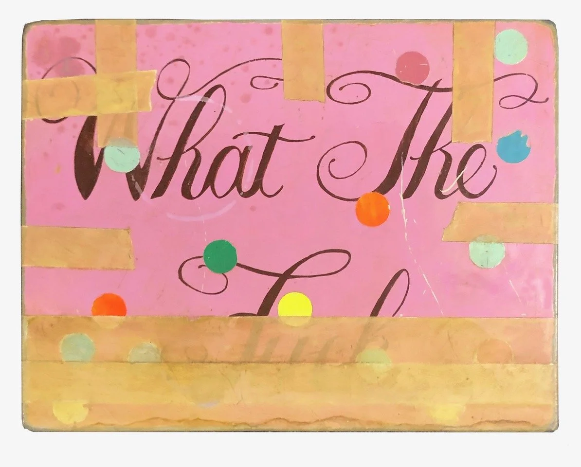 Tim Liddy, WTF, Oil and enamel on copper, 9½ x 12½