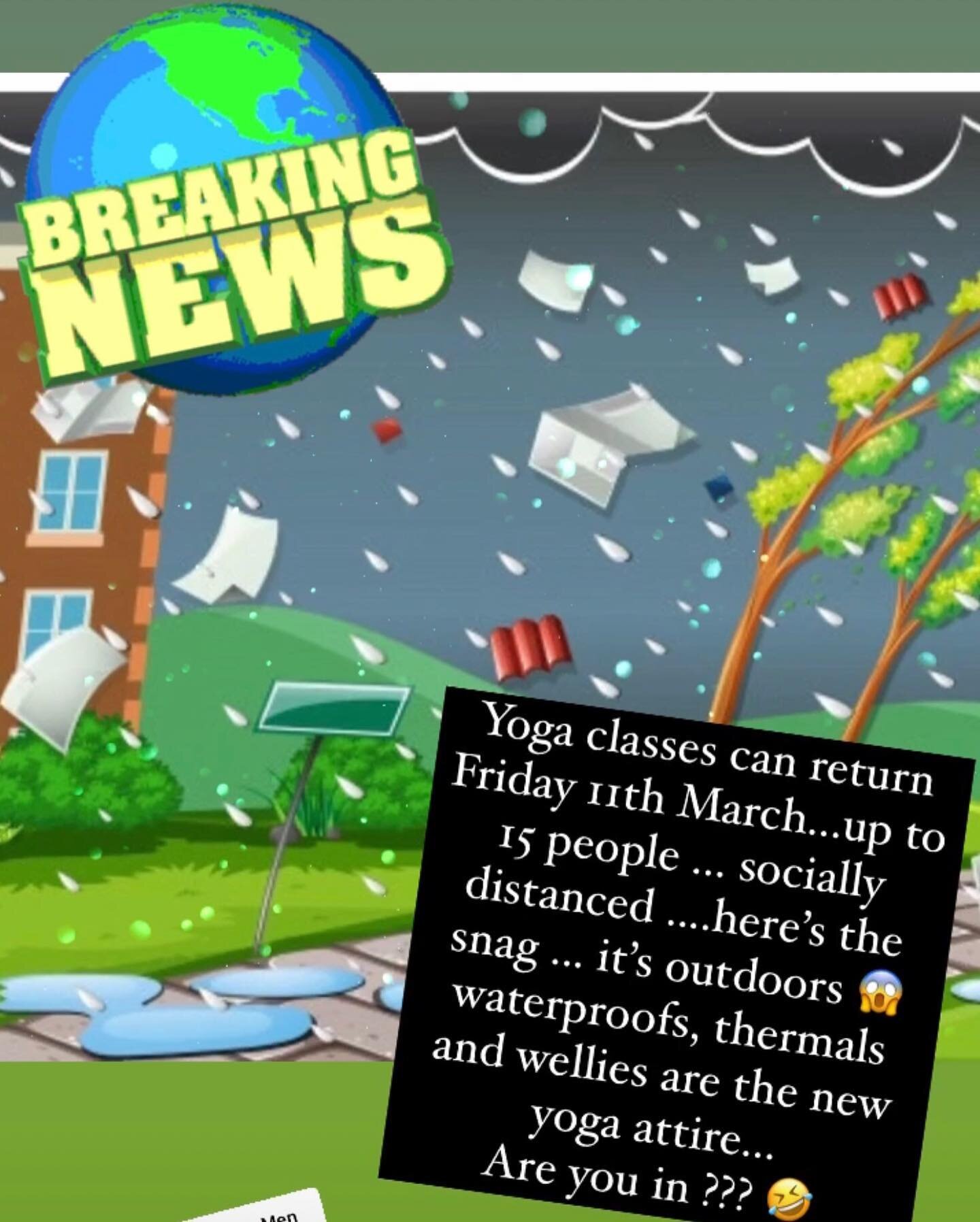YOGA CLASSES PERMITTED IN SCOTLAND FROM TOMORROW ....outdoors🤣🤣🤣.