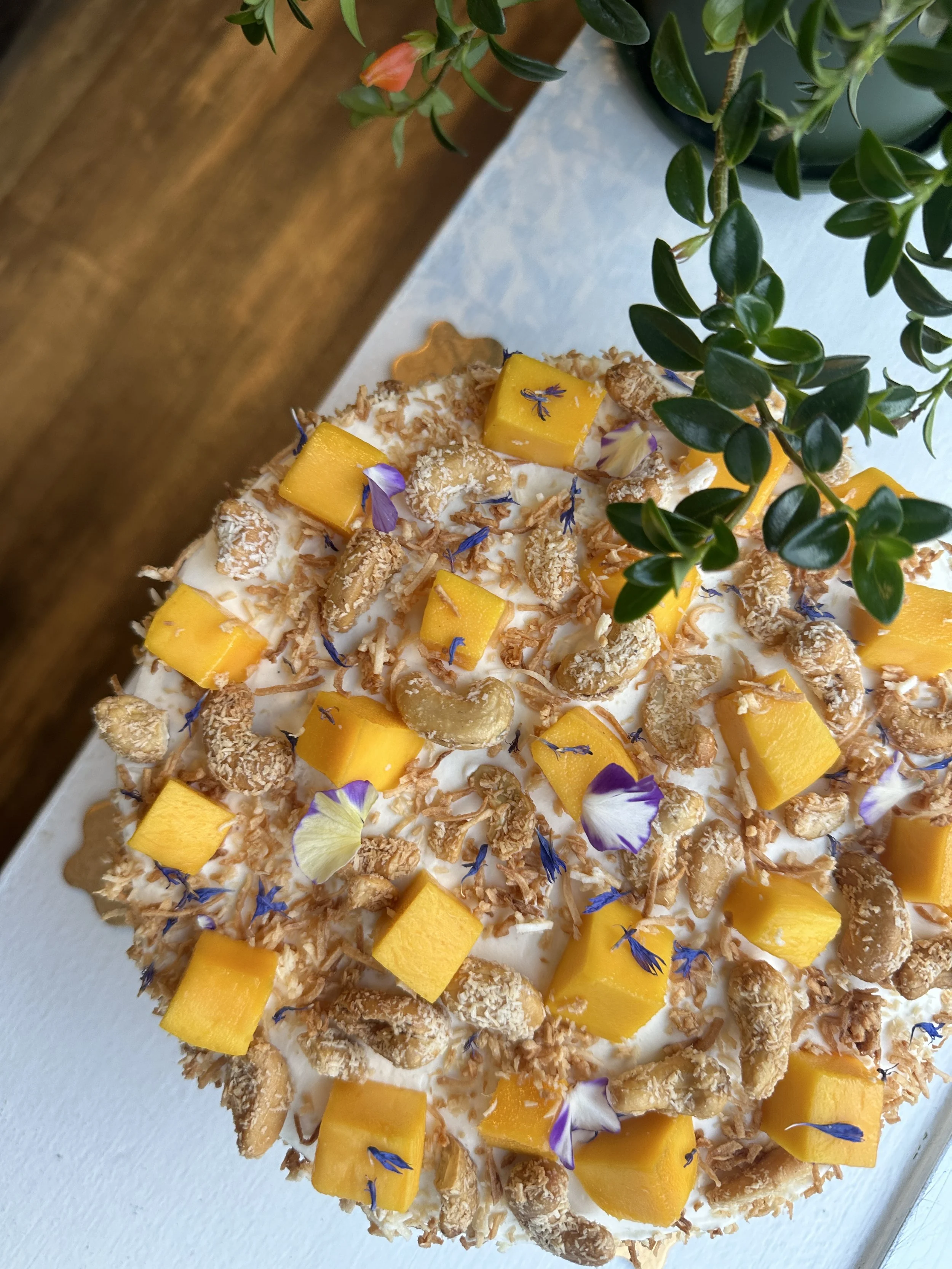 MOTHERS DAY MANGO COCONUT CASHEW CAKE