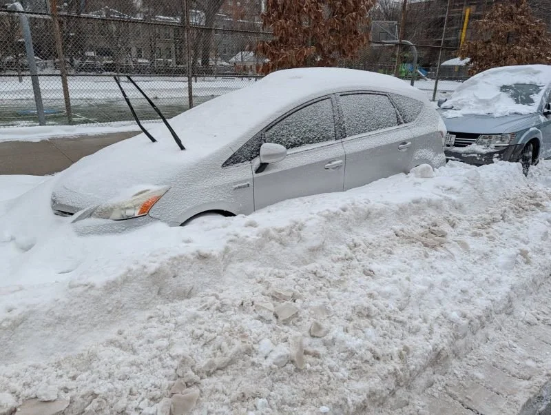 I spent an hour excavating my car from a mountain of snow.