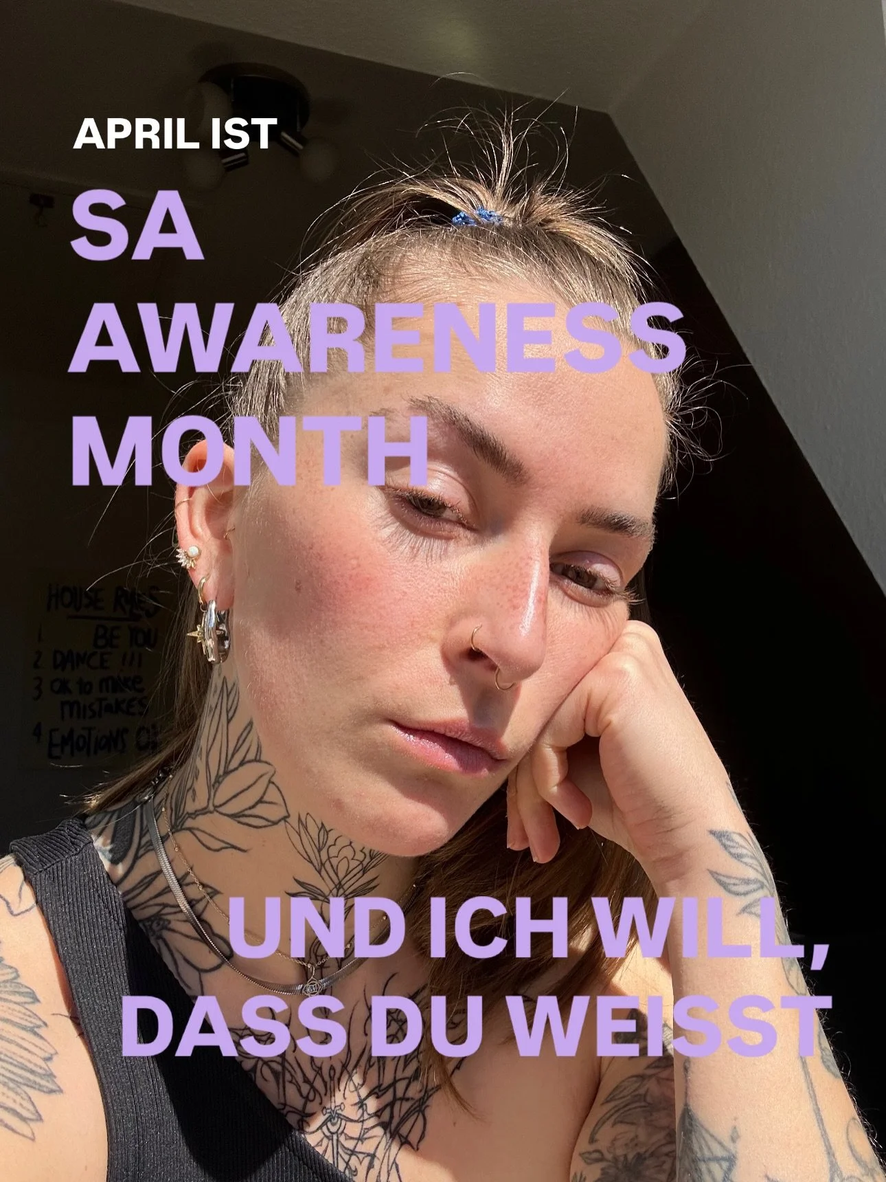 Ich schicke allen Kraft,
die sich darin wieder erkennen
die wissen wovon ich spreche
die nicht sprechen k&ouml;nnen
die im Stillen ihre K&auml;mpfe k&auml;mpfen
die damit alleine sind
die nicht ernst genommen wurden
die noch mittendrin sind
die nicht