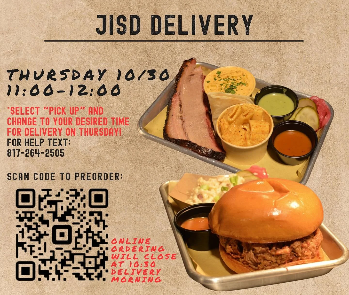 TEACHERS &amp; ISD STAFF! 🍽️
Due to a large catering today, we&rsquo;ll be doing ISD Delivery Day on Thursday this week!

We&rsquo;ve been LOVING bringing y&rsquo;all lunch &mdash; thank you so much for the continued support! 💜
Please share with yo