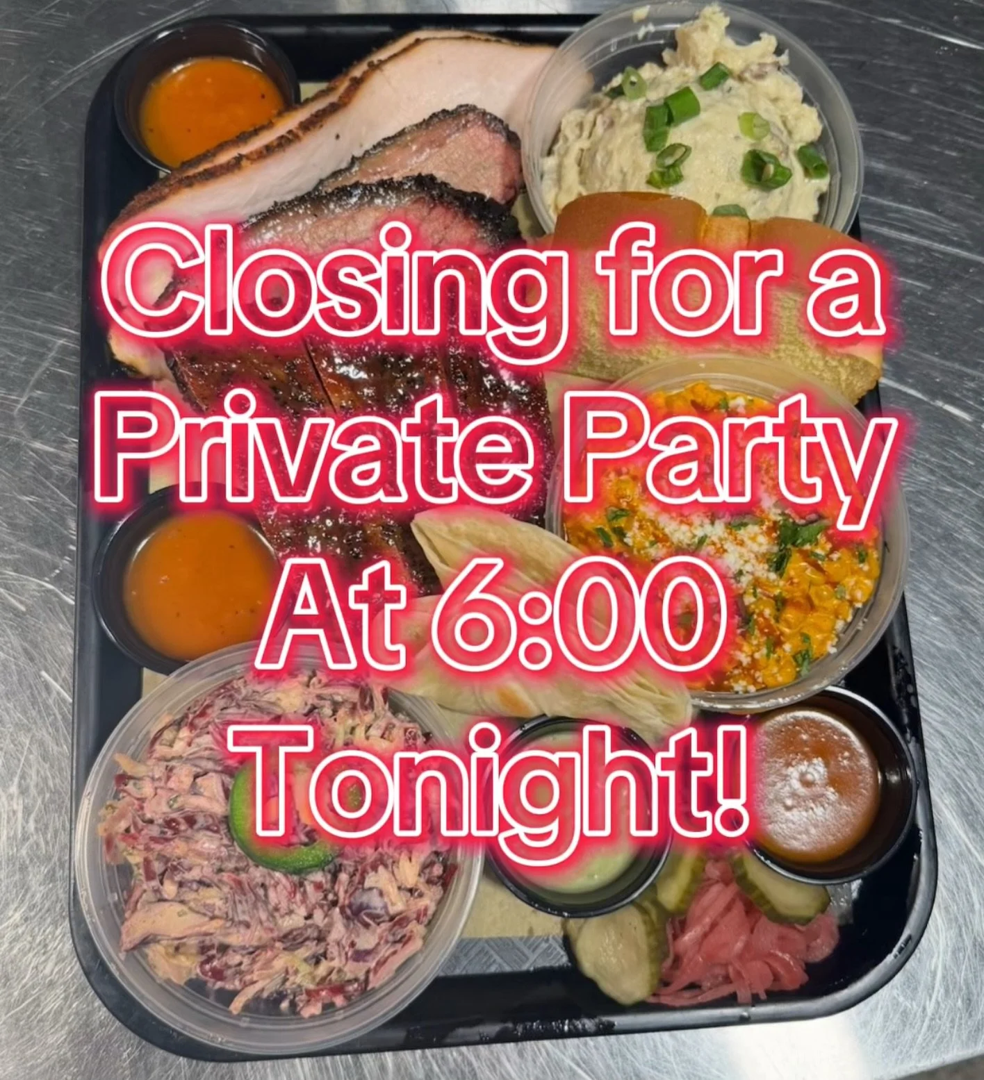 Be sure to stop by early tonight! ⏰
We&rsquo;ll be closing at 6:00 PM for a private event, so swing in for your favorites while the pits are hot and the crew is rolling!

Thank y&rsquo;all for always choosing Trevi&ntilde;o&rsquo;s &mdash; we appreci