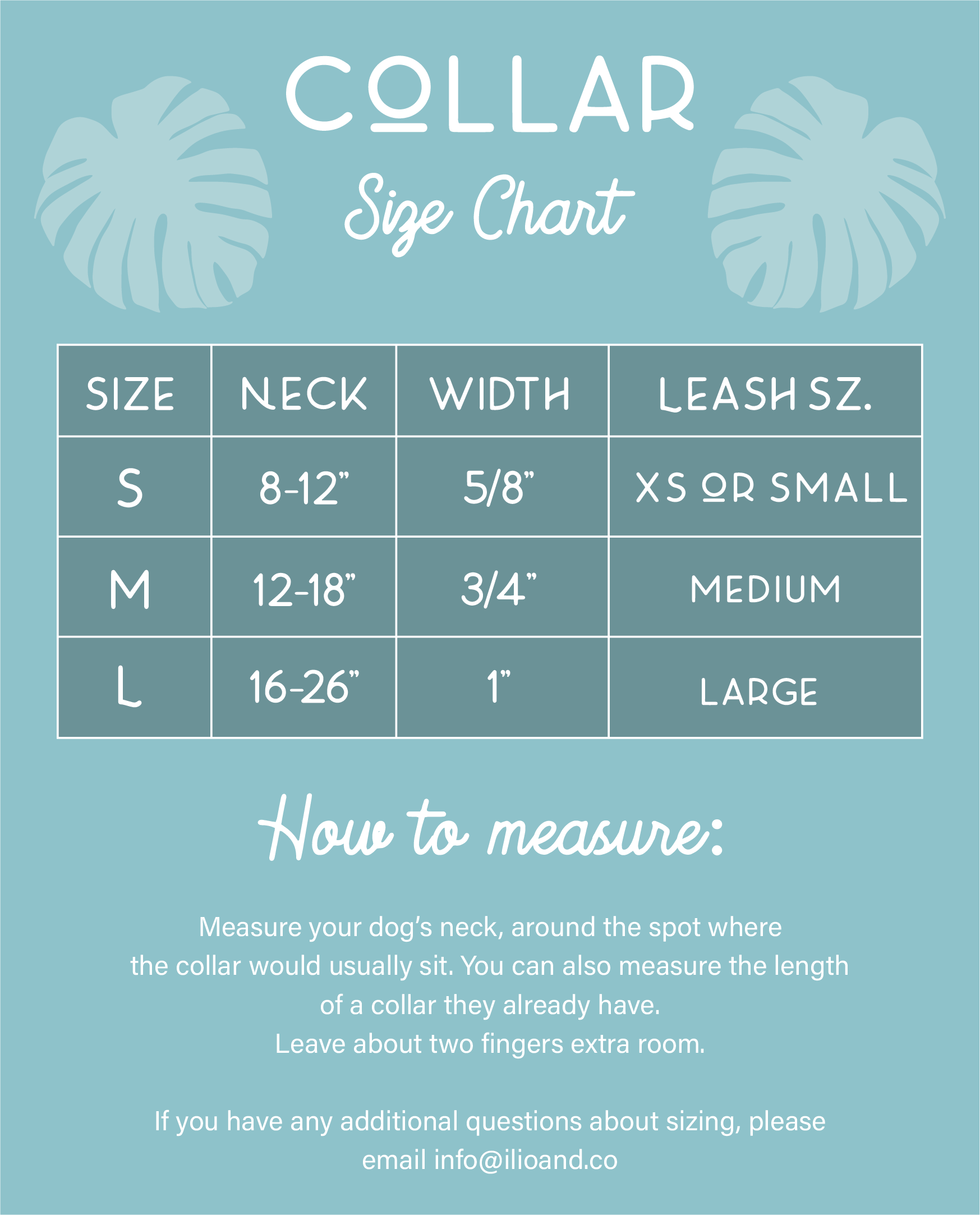 Hawaiian Dog Collar Size Chart Learn Easy Sizing Guide — Ilio & Co