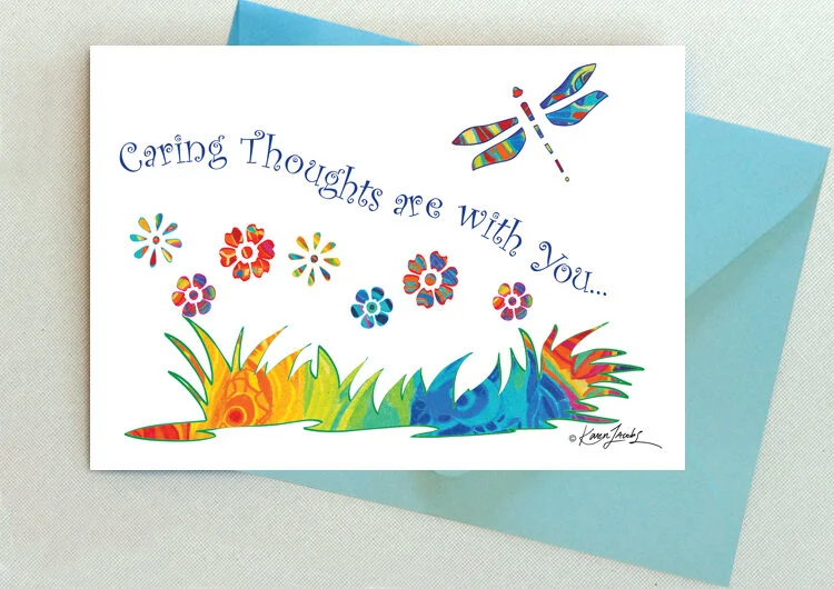 GW010 Caring Thoughts are with you  5 in. x 7 in.  Colored Pencil