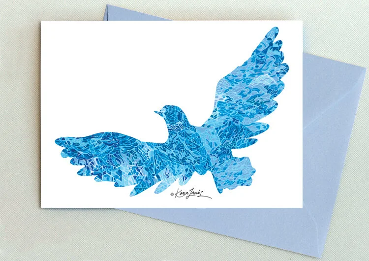 PO58 Blue Dove 5 in. x 7 in. Colored Pencil / Blank Inside