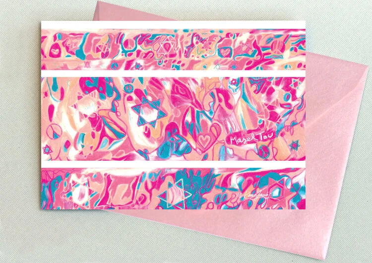 BAT065 Bat Mitzvah 4 1/4 in. x  5 1/2 in. Colored Pencil