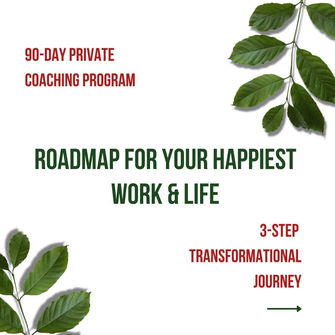 Looking for support to make transformational changes in yourself and life? To start living life with more ease, happiness, and meaning? Check out the 90-day coaching program Roadmap To Your Happiest Work and Life. 
​
​
​
​#projecthappyworklife #lifet