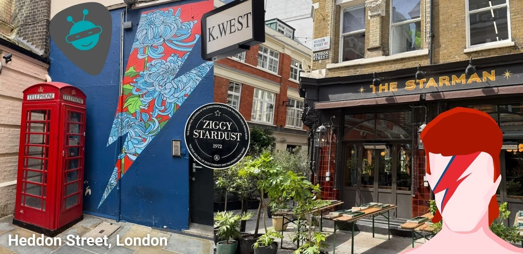 Loving the Alien: Bowie, Ziggy, and Telling Your story - images of Heddon Street, London