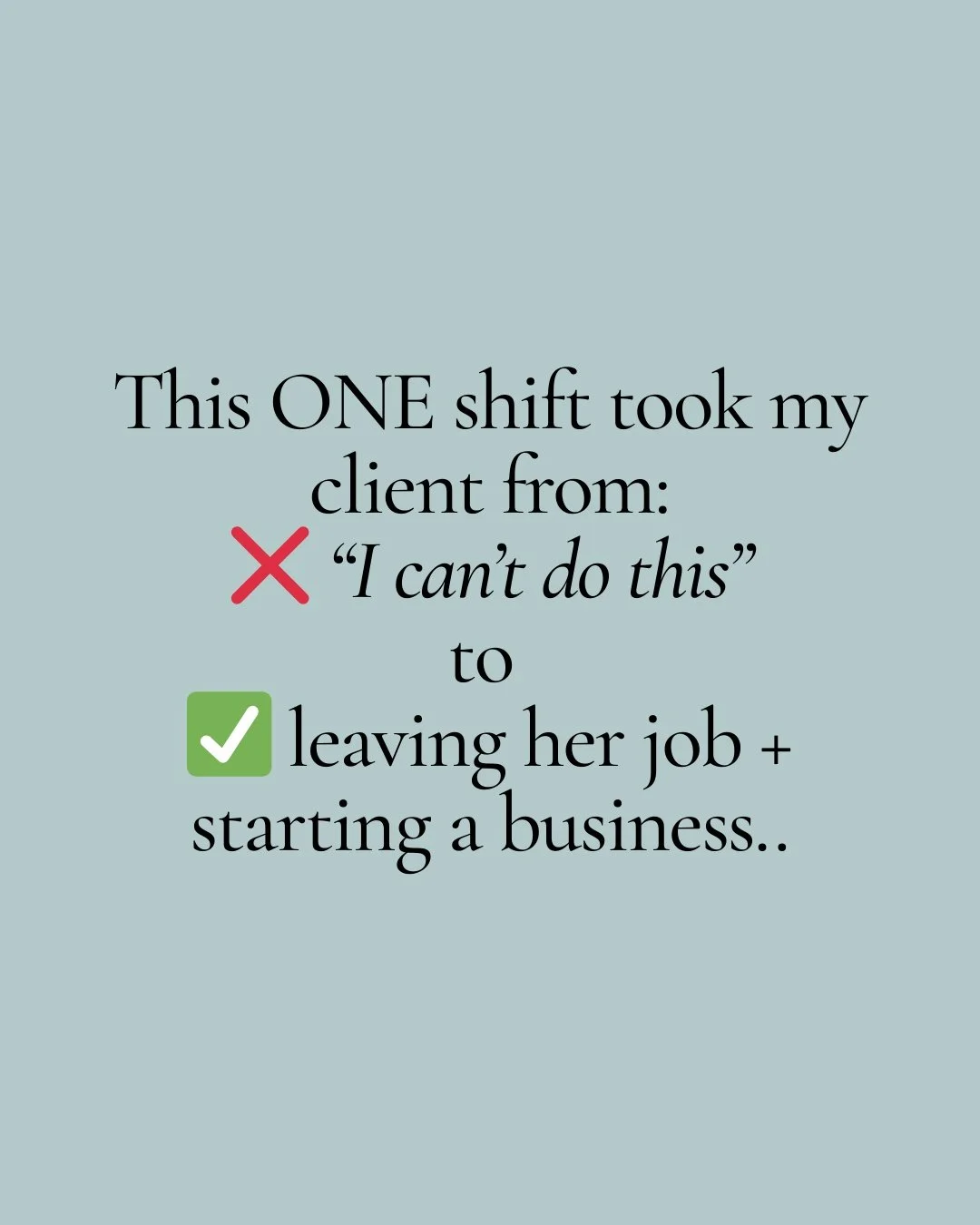 The difference between staying stuck in &ldquo;I can&rsquo;t&rdquo; and actually building the business you dream of?

👉 Your money mindset.

So many women I work with believe things like:
❌ &ldquo;I need a steady salary to feel secure.&rdquo;
❌ &ldq