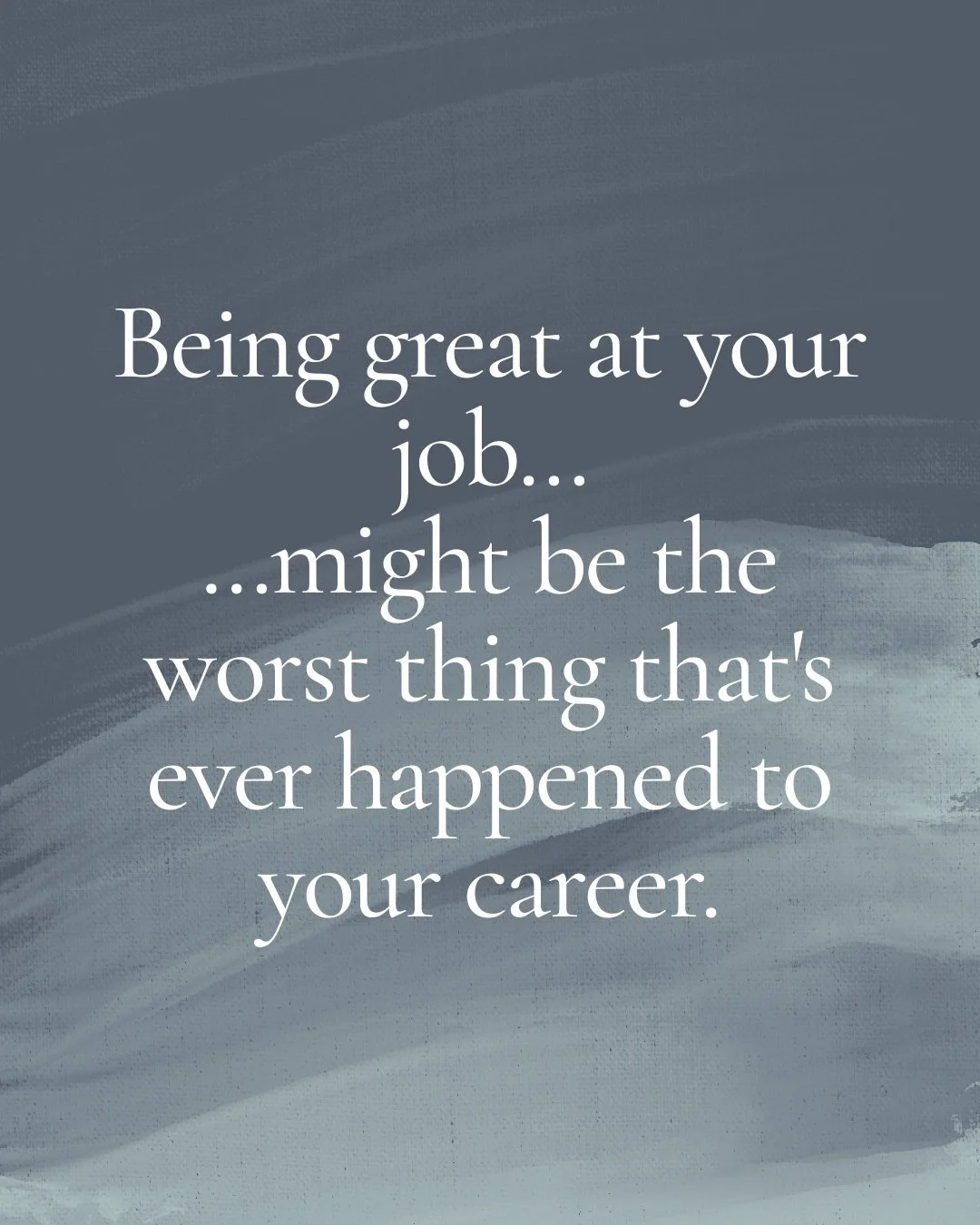 One of the biggest issues I see with successful women...

they feel if they're good at something, they should probably keep on doing it.

They build successful careers.

They become the expert.
The safe pair of hands.
The leader everyone trusts.

Fro