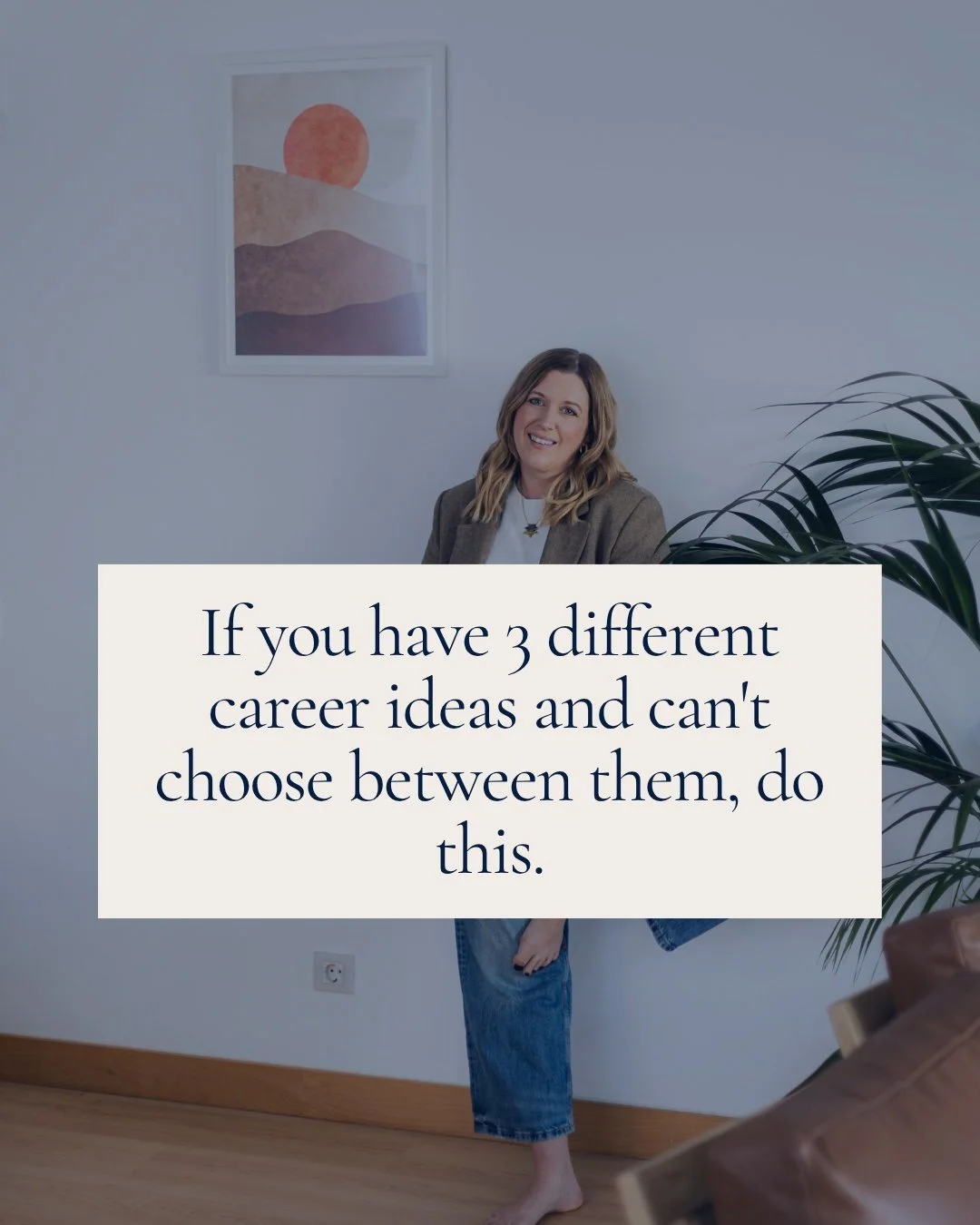 Having lots of career ideas can feel like a good problem to have.

Until you actually have to choose one.

Then it becomes:

𝘞𝘩𝘢𝘵 𝘪𝘧 𝘐 𝘤𝘩𝘰𝘰𝘴𝘦 𝘵𝘩𝘦 𝘸𝘳𝘰𝘯𝘨 𝘵𝘩𝘪𝘯𝘨?

𝘞𝘩𝘢𝘵 𝘪𝘧 𝘵𝘩𝘪𝘴 𝘪𝘥𝘦𝘢 𝘴𝘰𝘶𝘯𝘥𝘴 𝘣𝘦𝘵𝘵𝘦𝘳 𝘵𝘩𝘢