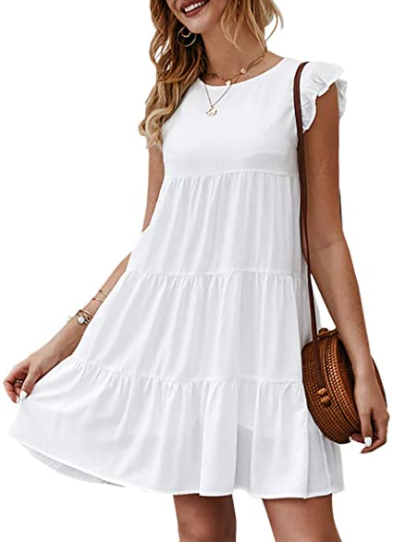 Ruffle Mini Flowy Pleated Dress