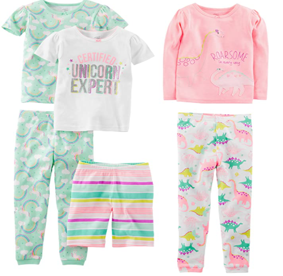 Carter's Girls' 6-Piece Snug Fit Cotton Pajama Set