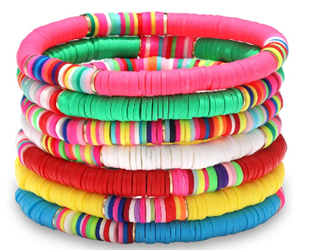 Rainbow Vinyl Disc Bracelet Set