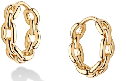 Cubic Zirconia Huggie Earrings 14k Gold Plated