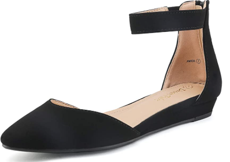 Amiga Low Wedge Flats Shoes