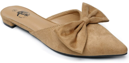 Mule Bow Pointed Loafer Shoes