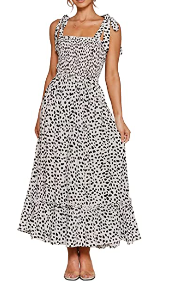  Polka Dot Ruffles Midi Dress