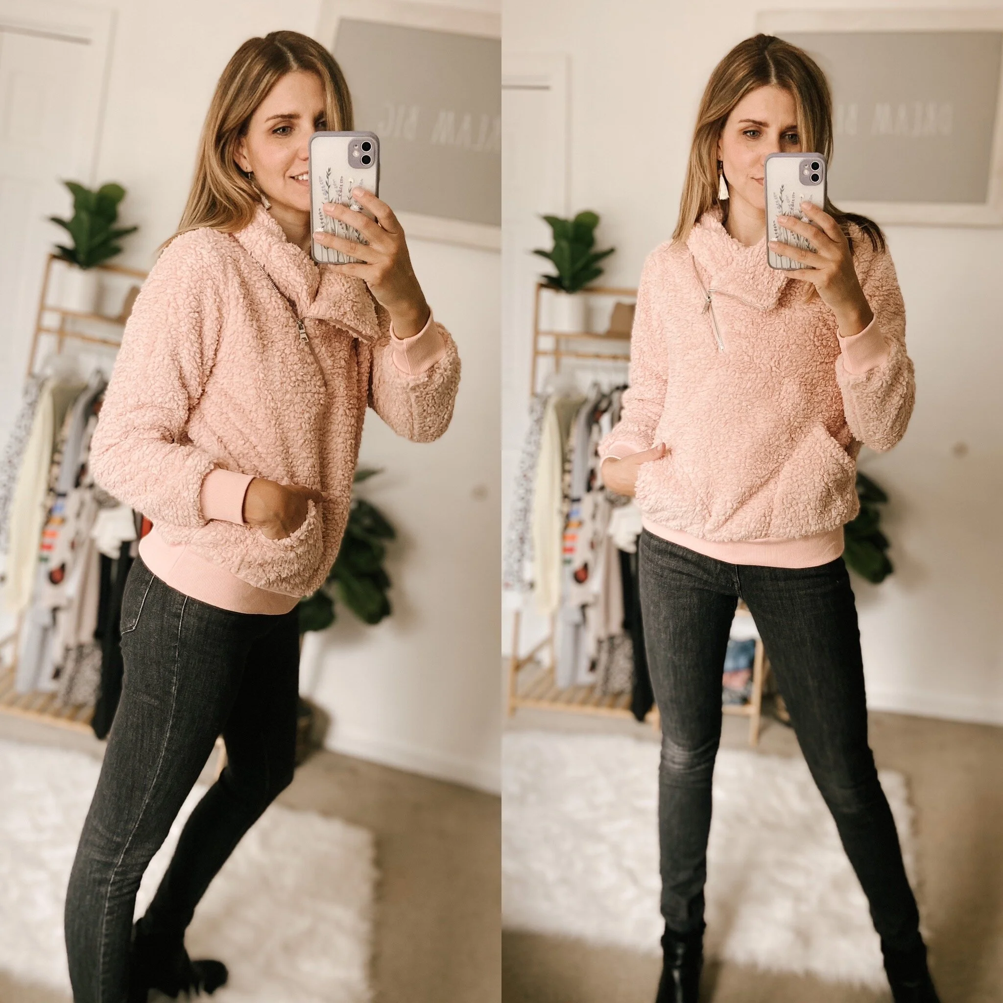 Winter Lapel Sweatshirt Faux