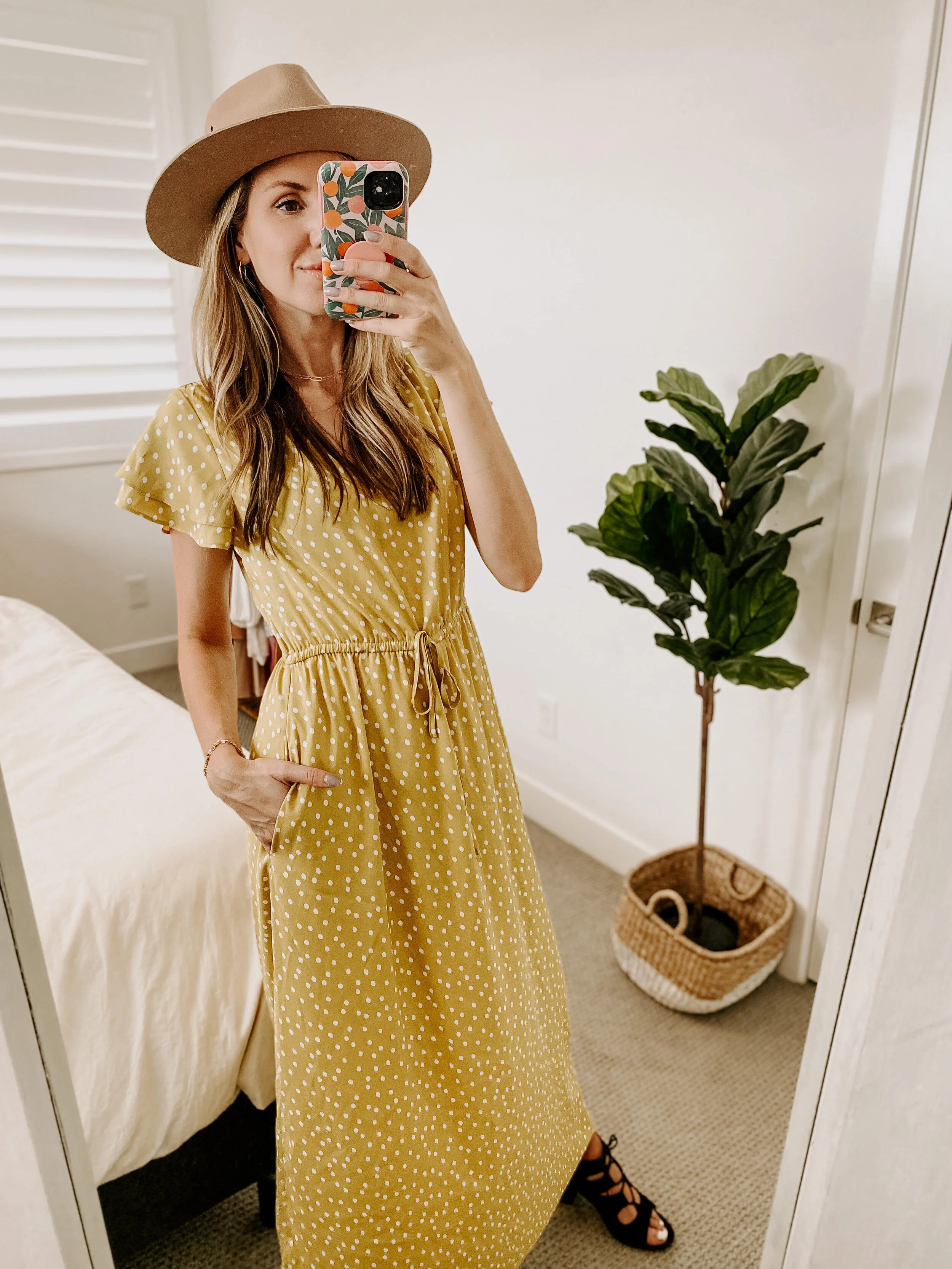  Georgette Ruffle-Sleeve Maxi Dress