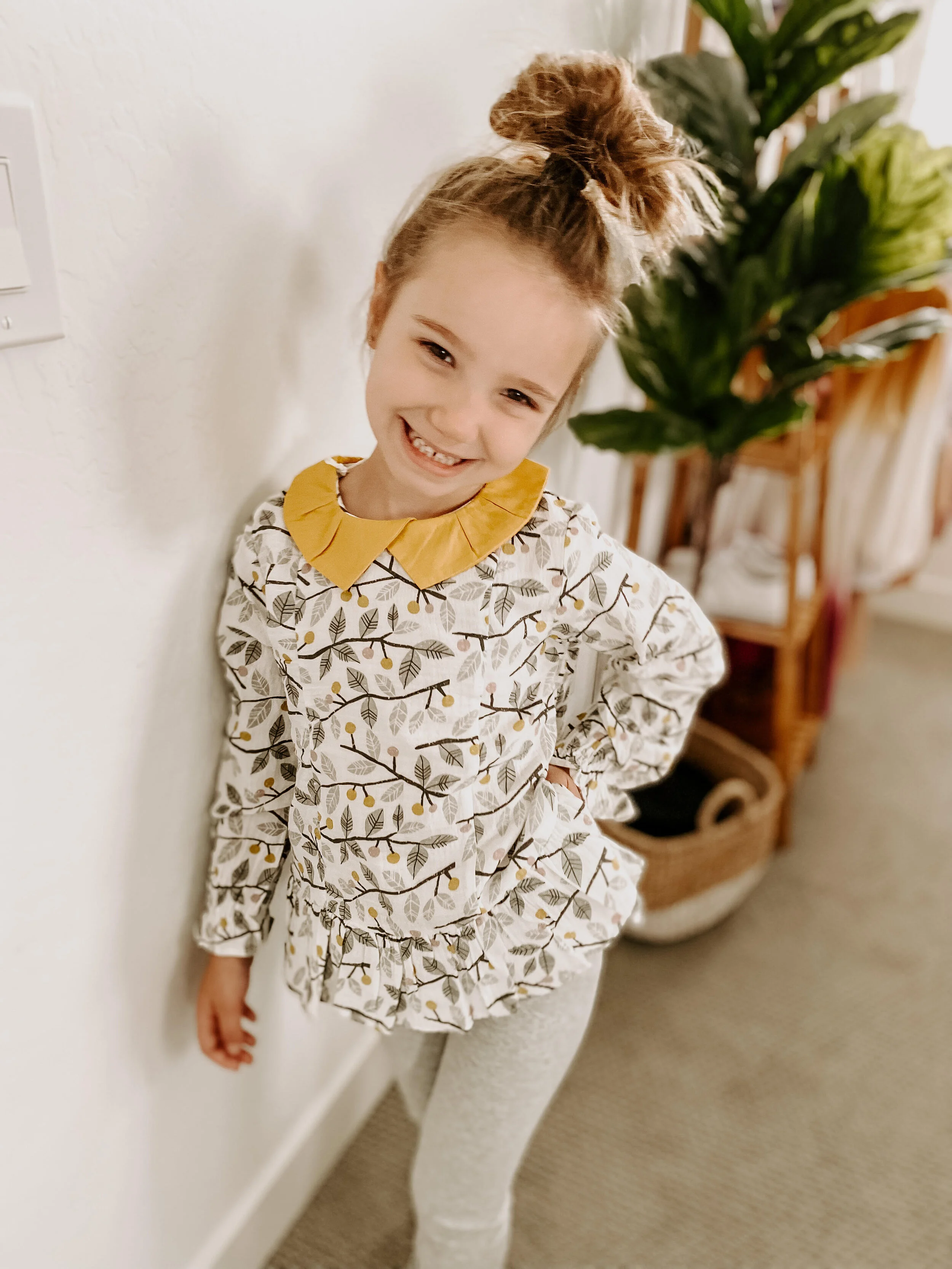 Toddler Girl Autumn White Shirt Long Sleeve 