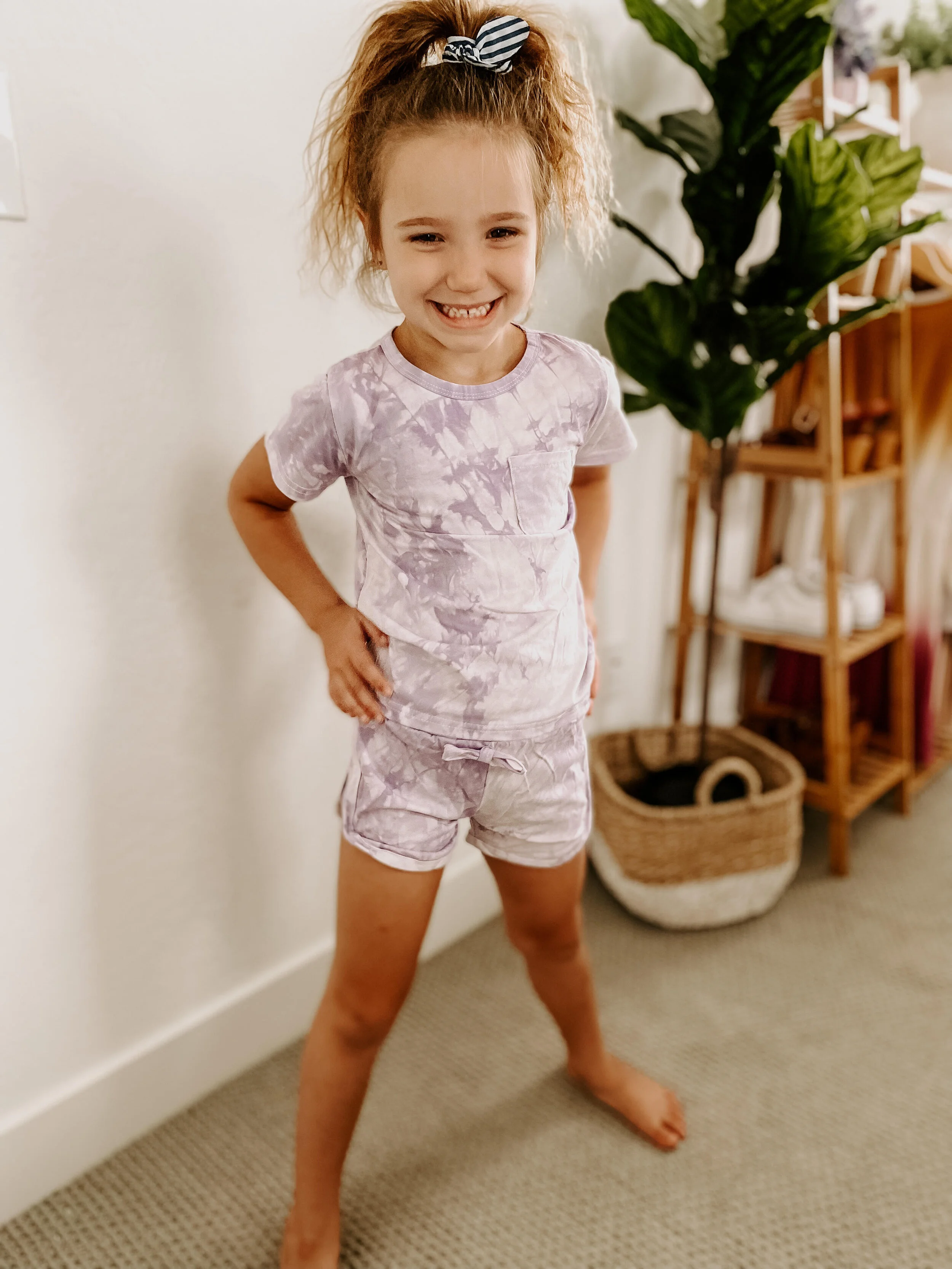 Tie Dye Short Sleeve Tops + Shorts Sets