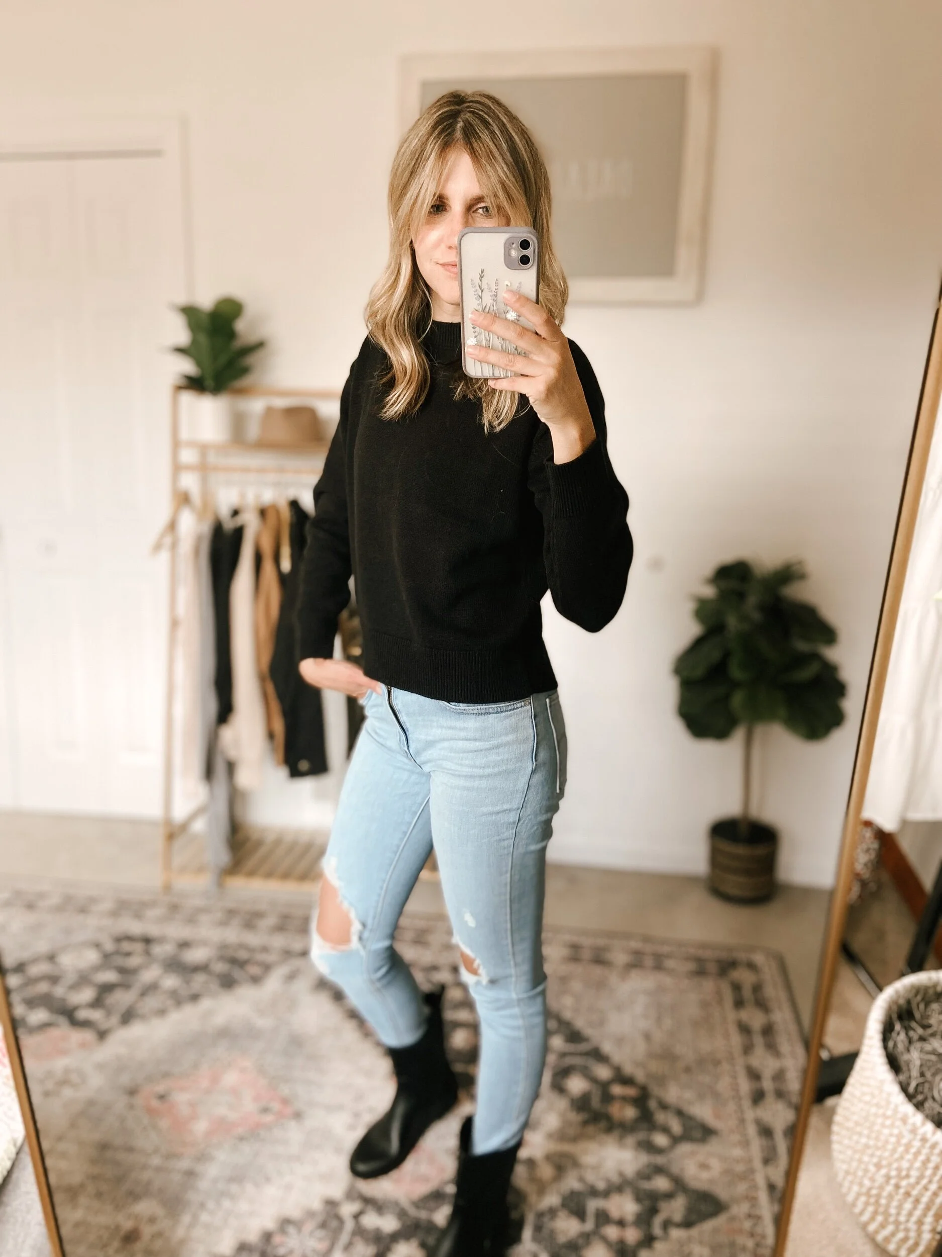 100% Cotton Long-Sleeve Crewneck Sweater