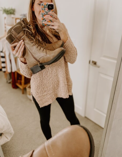 Mid calf Fur Lined Combat Boots