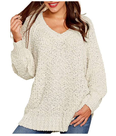 Winter Fuzzy Popcorn Sweater