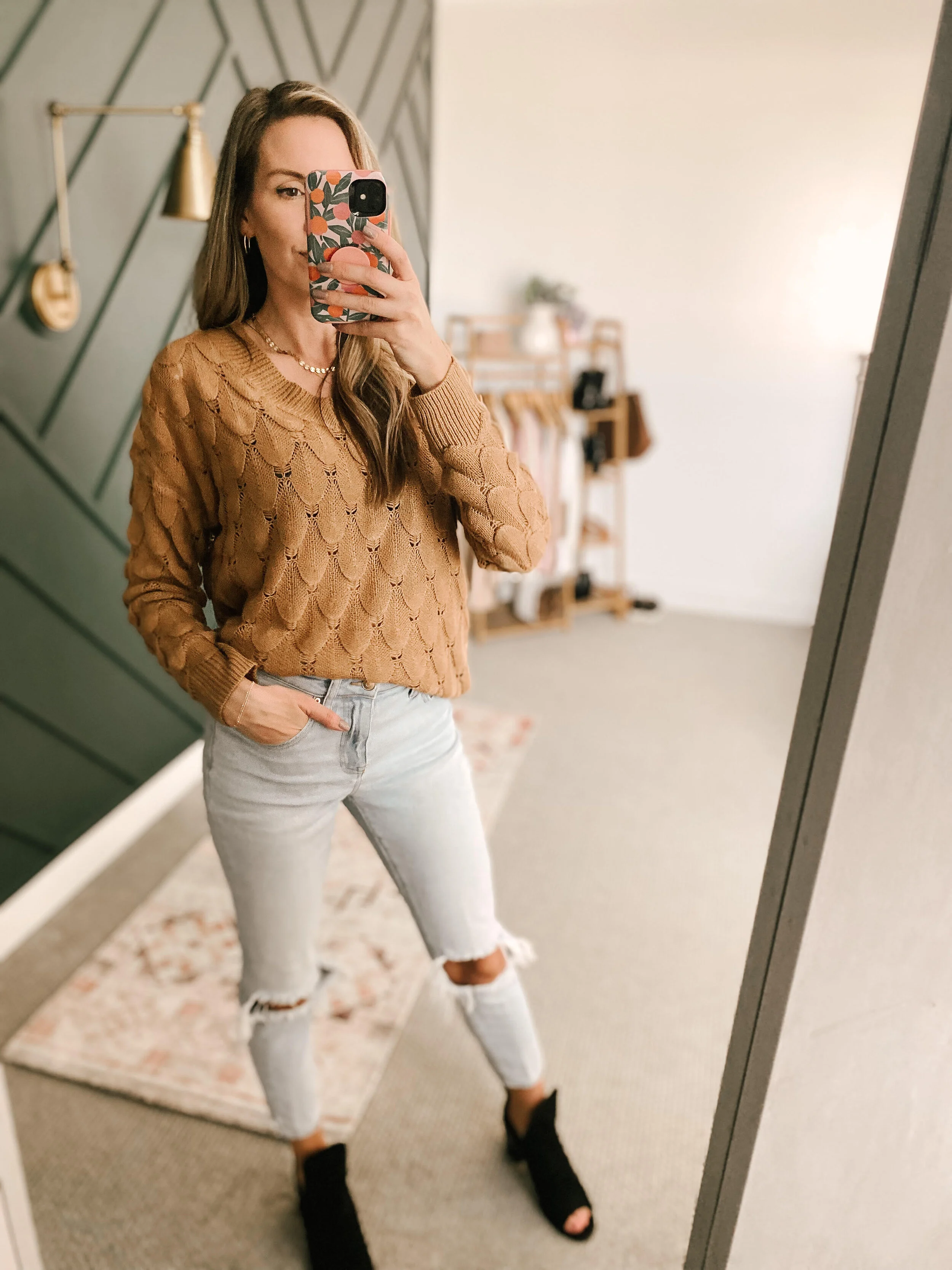 V Neck Long Sleeve Pullover Sweater