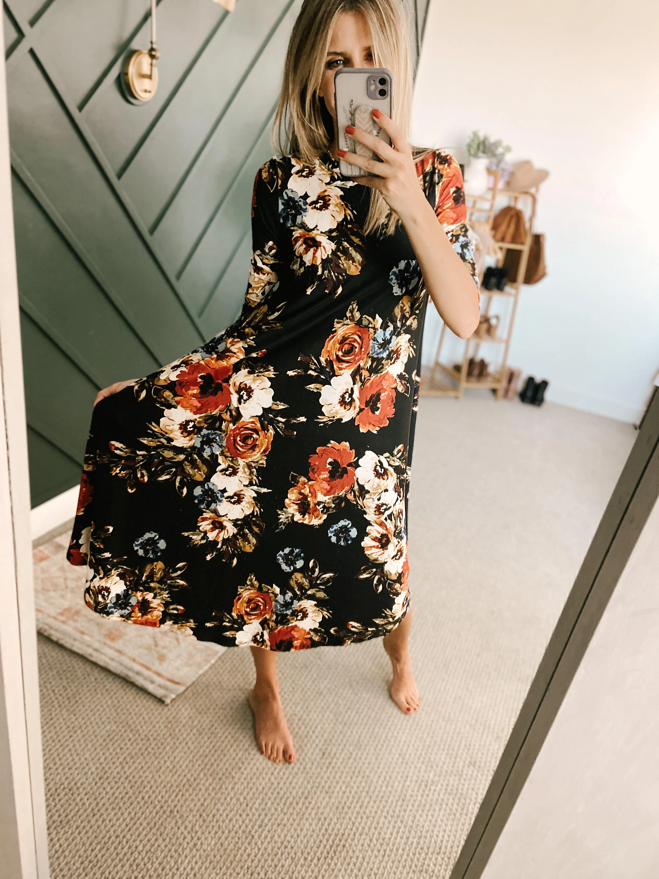 Swing Trapeze Midi Dress