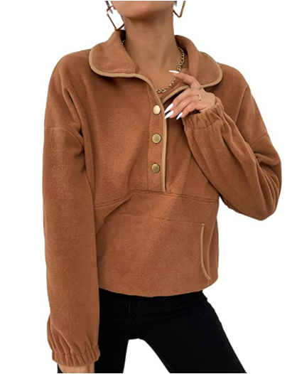 Long Sleeve Button Down Sweatshirt