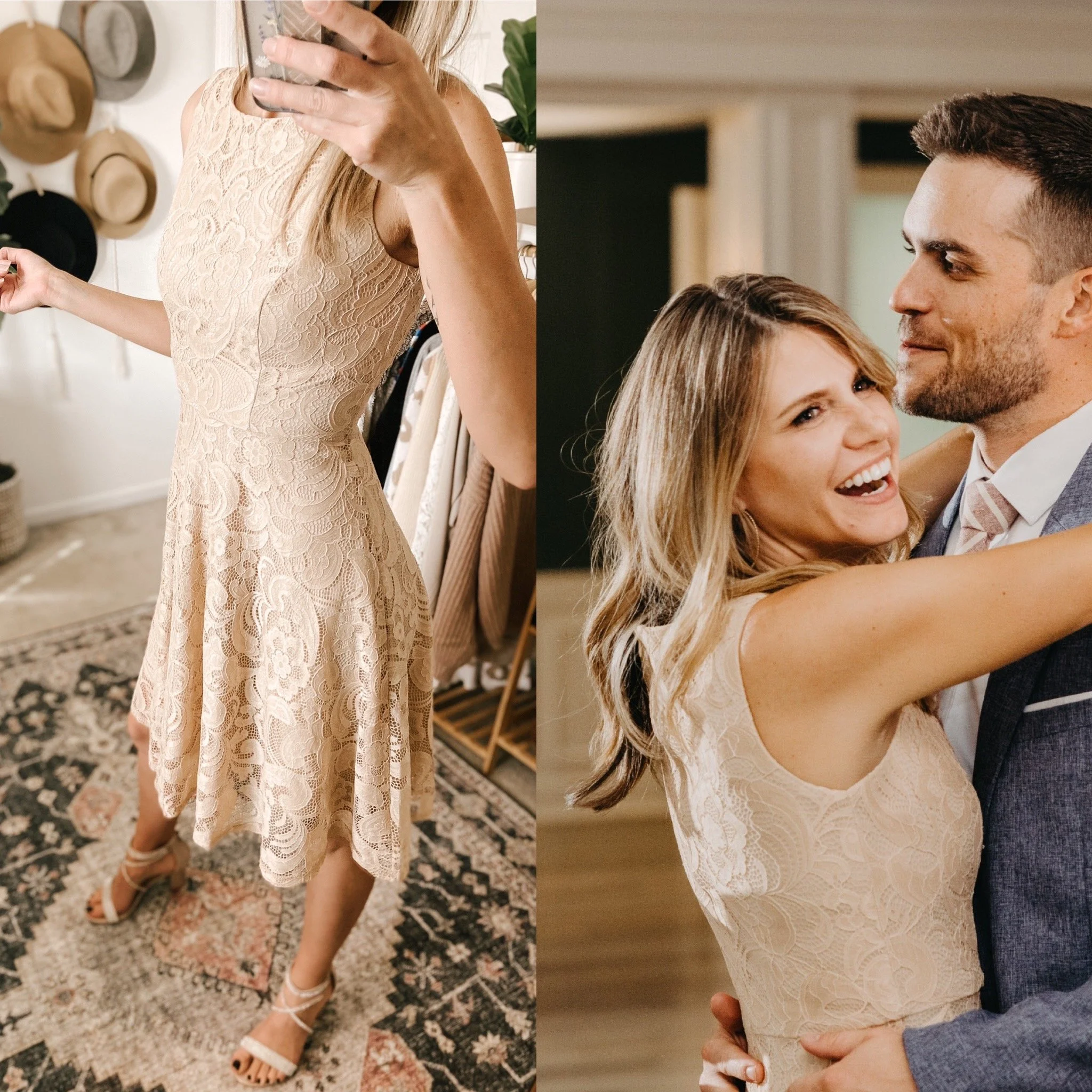 Boatneck Lace Cocktail Party Dress