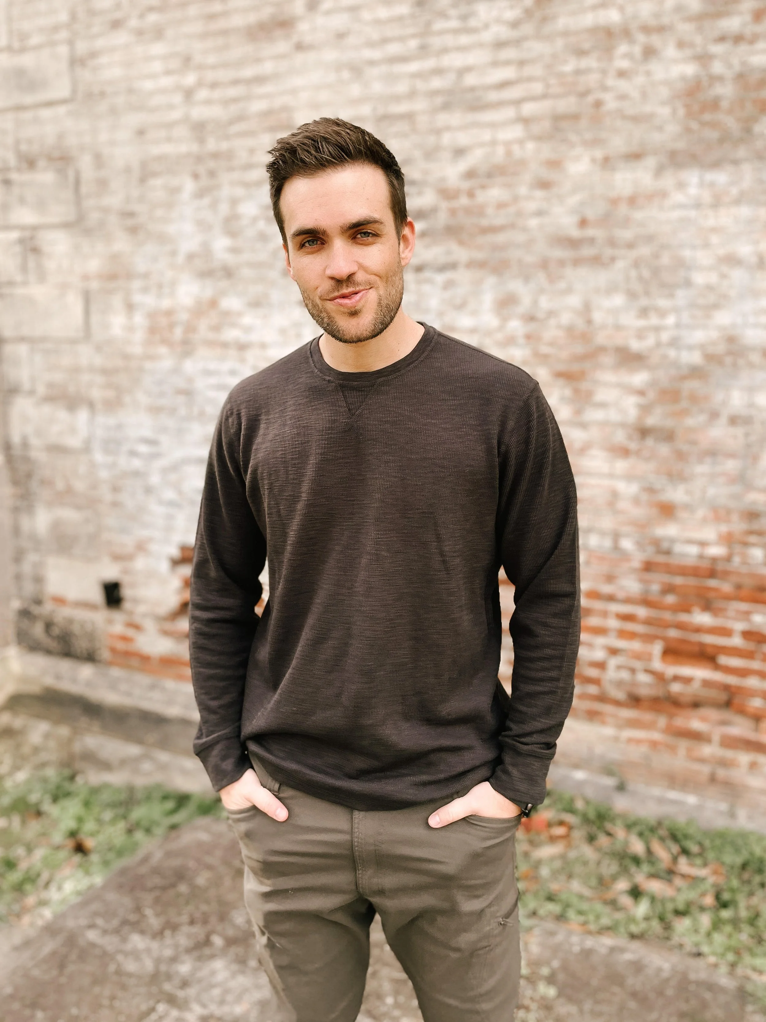  Men's Long-Sleeve Slub Thermal Crewneck