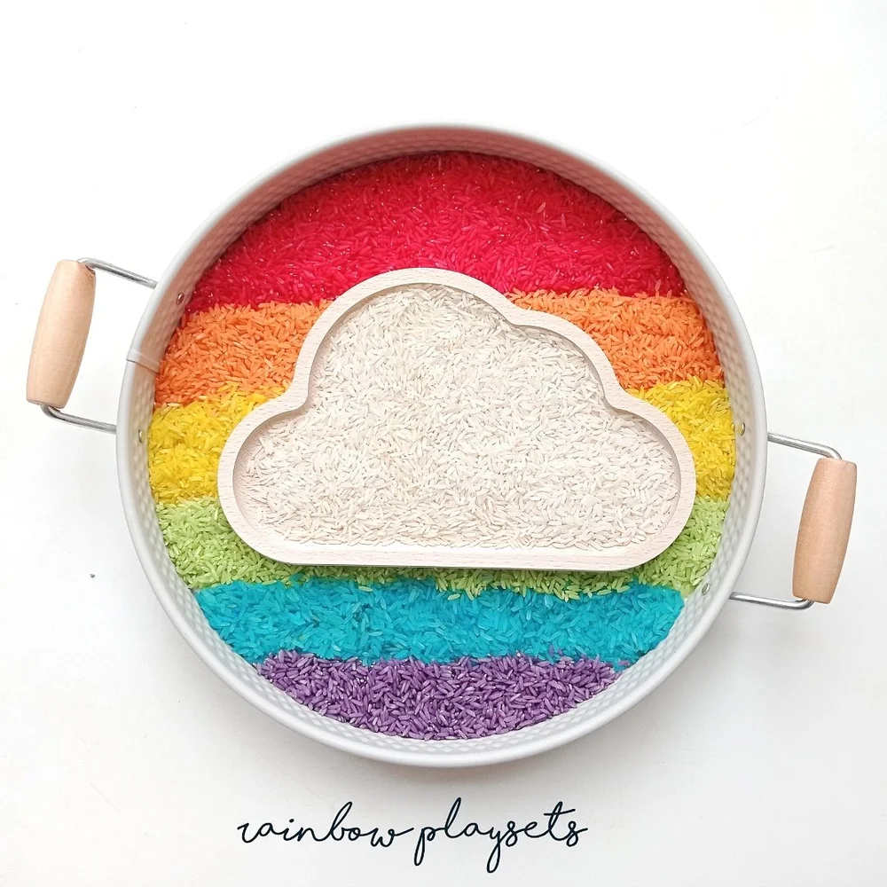 Cloud Wooden Tray — Rainbow Playsets
