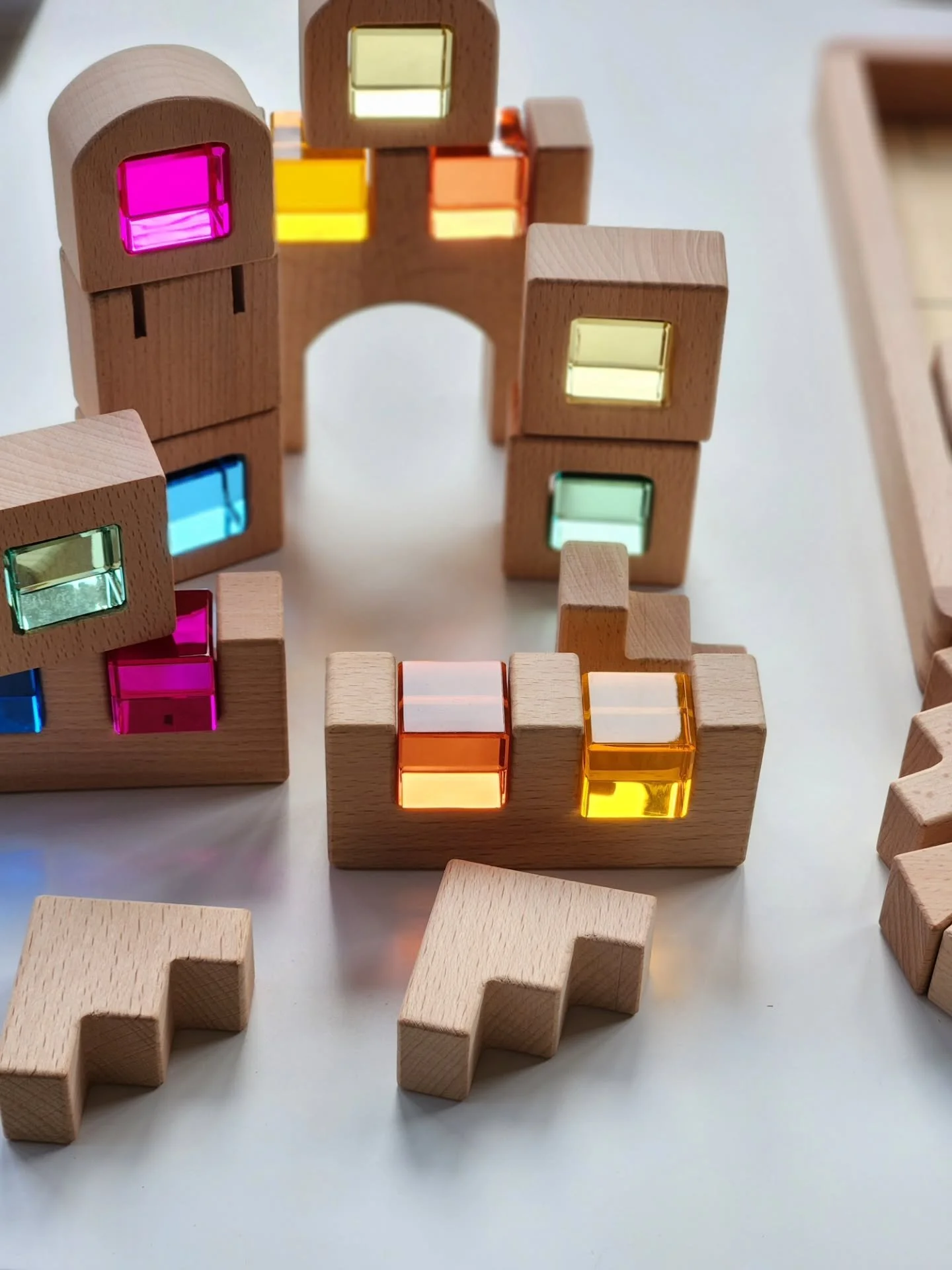 TickiT Wooden Gem Blocks 🌈✨ New in at Rainbow Playsets! We&rsquo;re thrilled to sell the TickiT Wooden Building Gem Blocks, now available on our site. These beautiful beechwood blocks with inset crystal-gem cubes catch the light in the most magical 