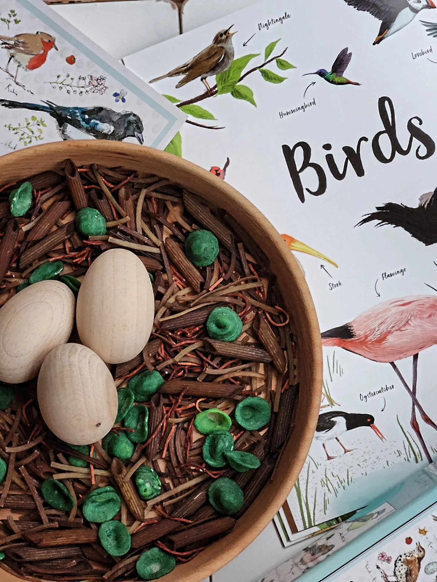 Little Birds Nest sensory base 🪺

Perfect for creating small world invitations inspired by birds, nests and woodland stories 🤎  Full of textures, earthy tones and tiny treasures. Pair with loose parts, wooden birds, natural treasures or favourite b