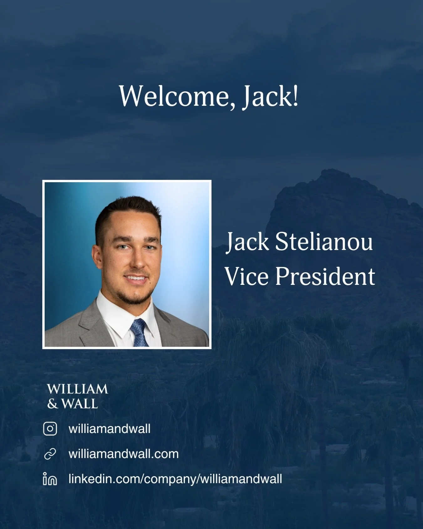 We are thrilled to welcome Jack Stelianou to the William &amp; Wall team!