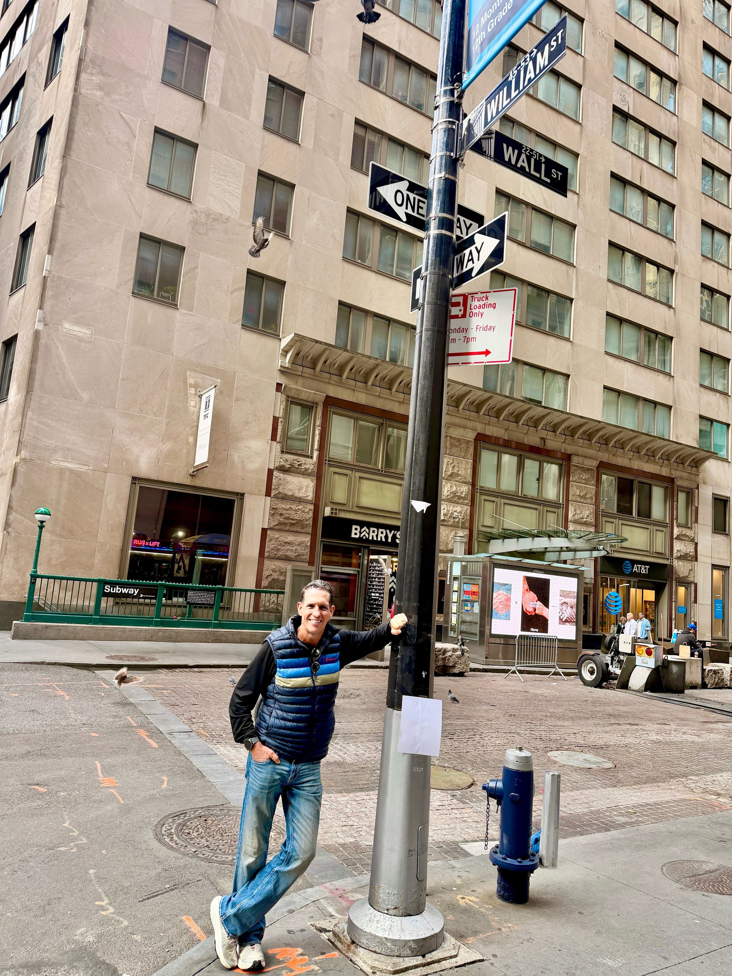 A familiar face at a familiar corner!

Our Executive Chairman, Mike Tully, making an appearance at the corner of William &amp; Wall in New York City.

Wishing our colleagues, clients, and friends a great end to the week and an enjoyable weekend.
