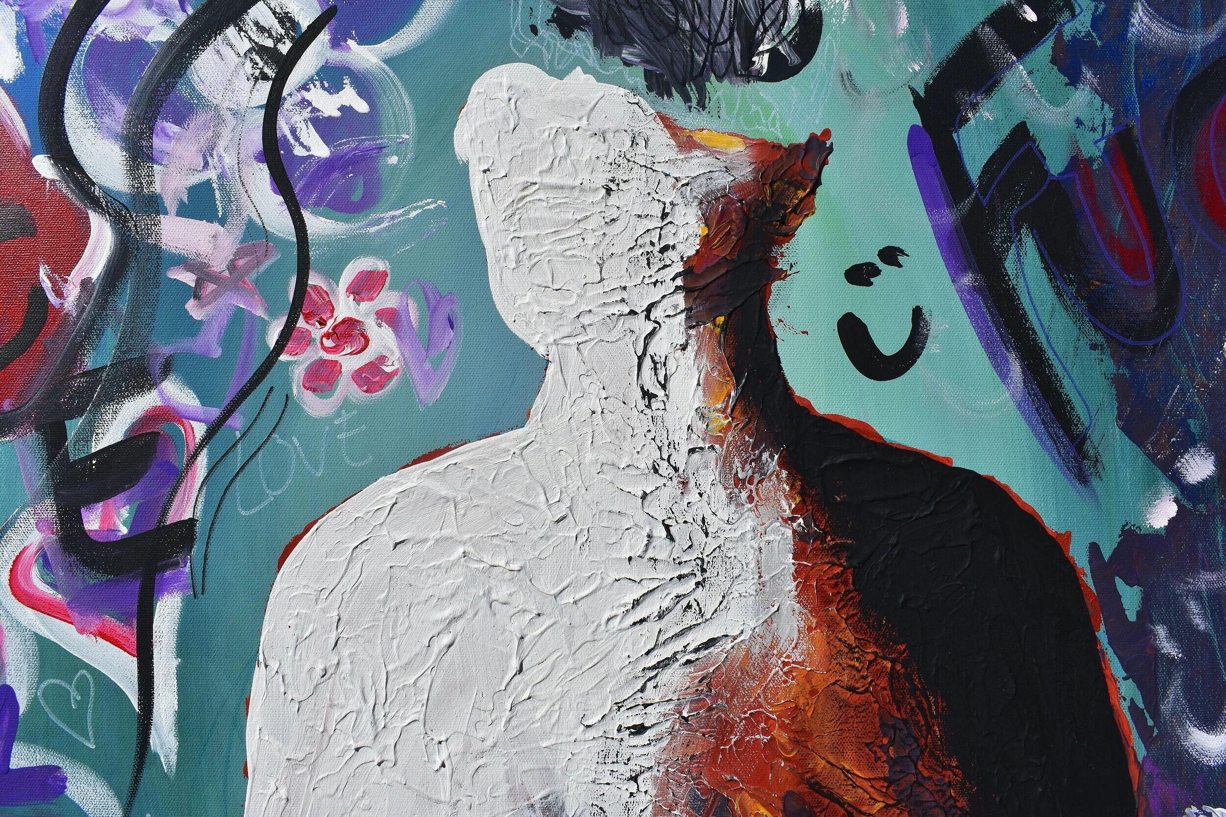"Fuck 2020", Mixed Media on Canvas, 40" x 30"