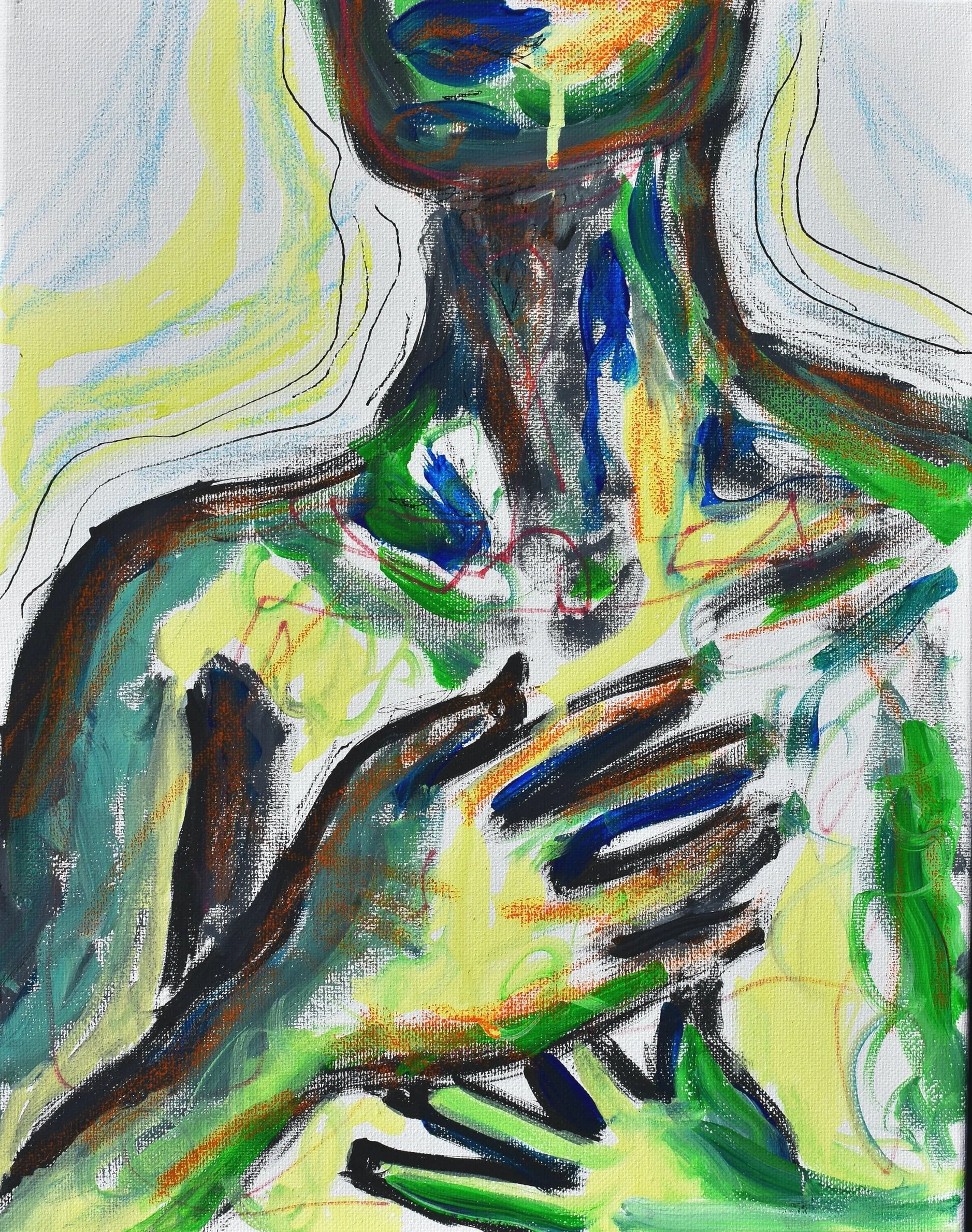 "Embrace", Mixed Media on Canvas, 16" x 20"