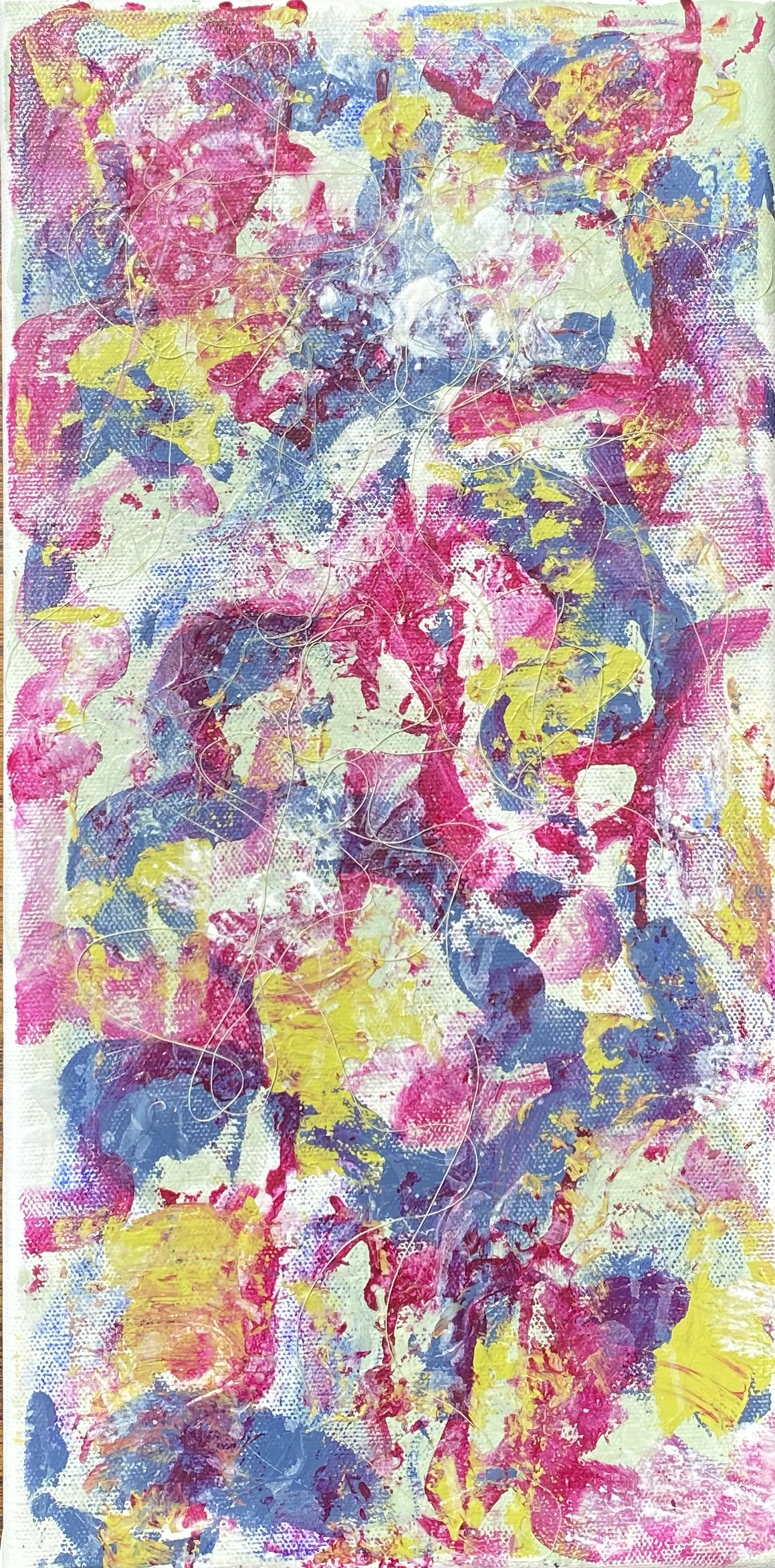 "Strings Attached", Mixed Media on Canvas, 8" x 16", AVAILABLE